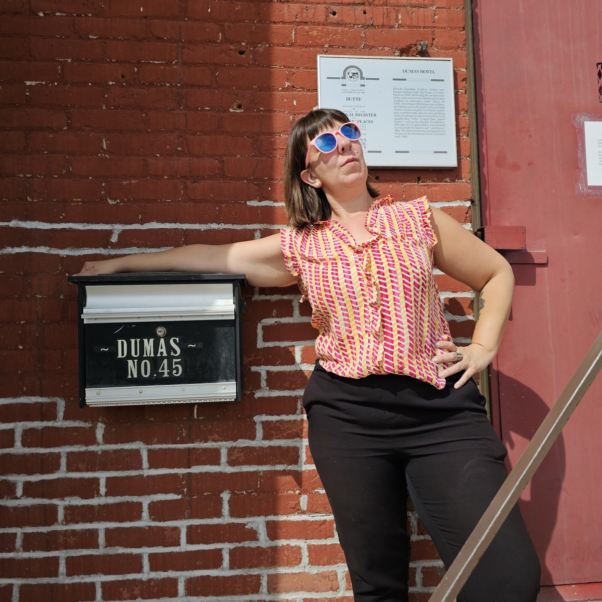 Chelsea Hogan standing outside the Dumas in Butte